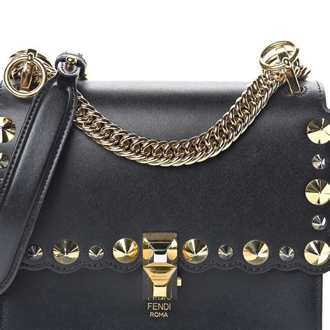 fendi kan camelia|FENDI Vitello Liberty Scalloped Studded Kan I Shoulder Bag .